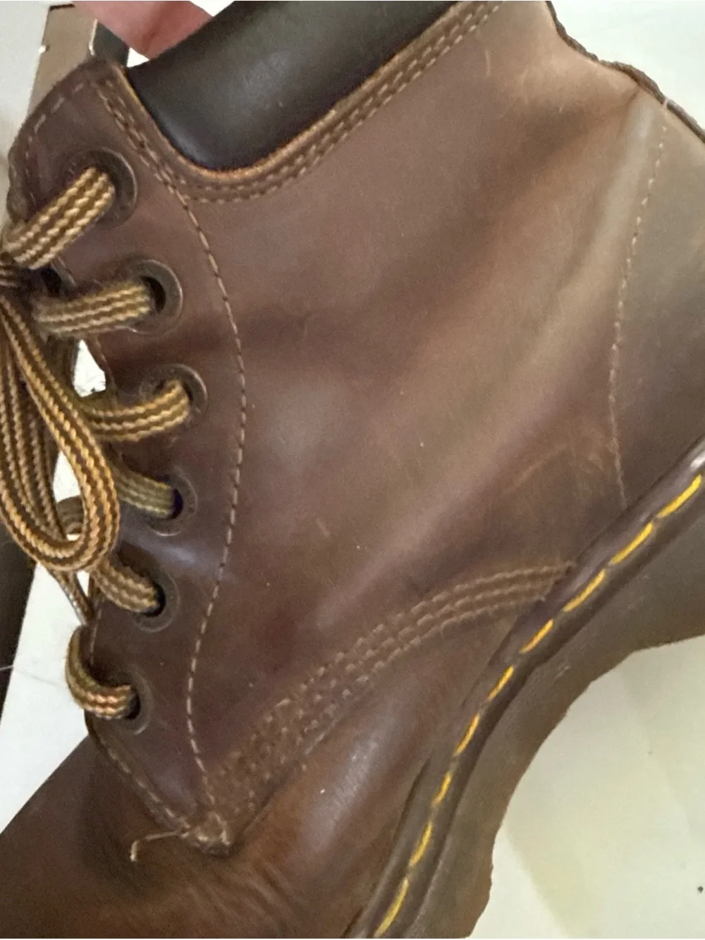 Dr Doc Martens Size 8 US Crazy Horse Lug Sole Boots Brown Leather England